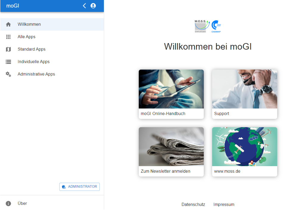 Landingpage von moGI